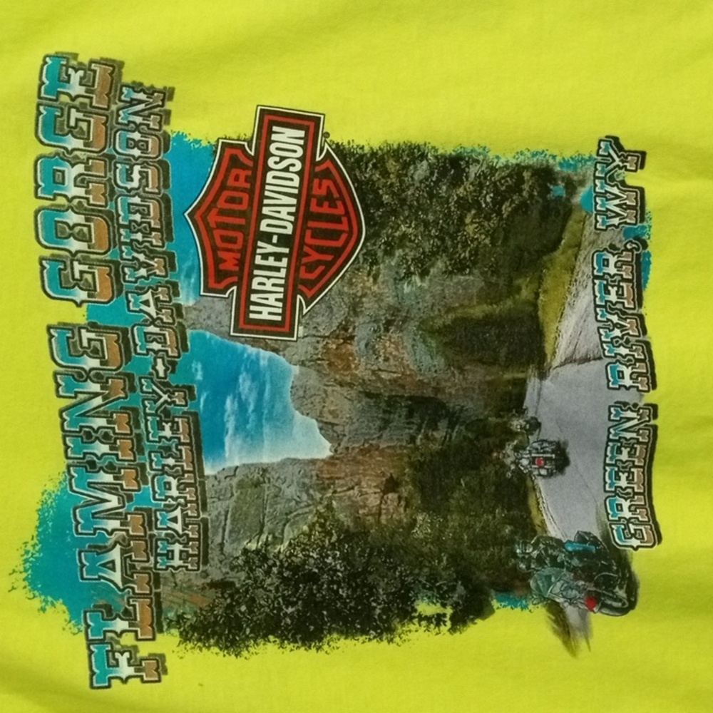 Harley-Davidson Safety Green Short Sleeve Tee Men’s Large - Picture 3 of 6